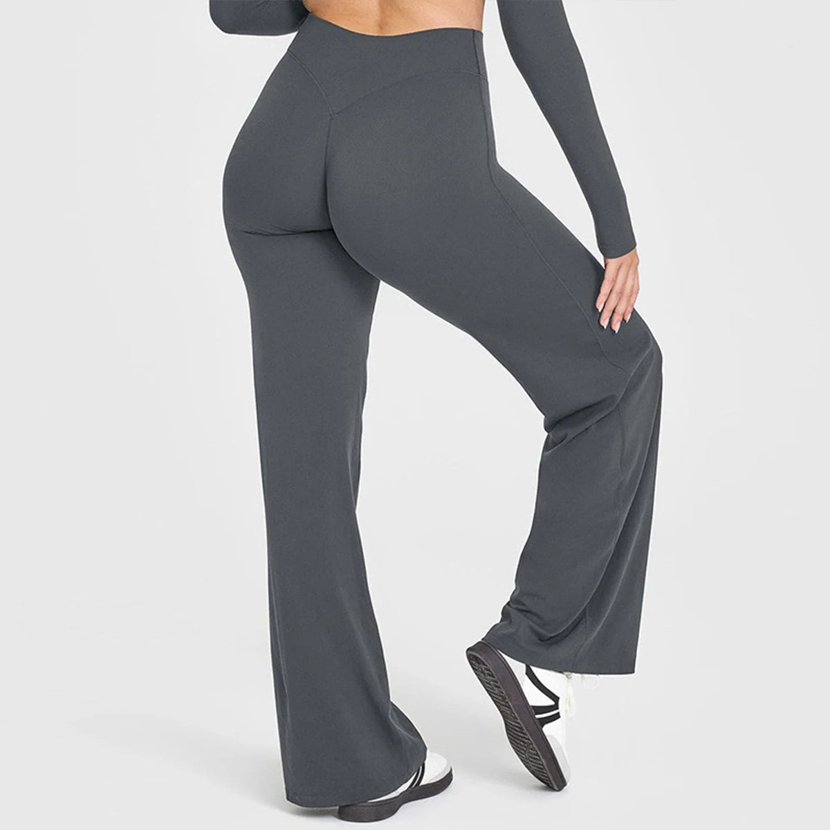 Ausgestellte Leggings Gerade Leg Leggings Damen Weite Hosen Yoga Atmungsaktive Fitness Kleidung Vielseitige Freizeithose