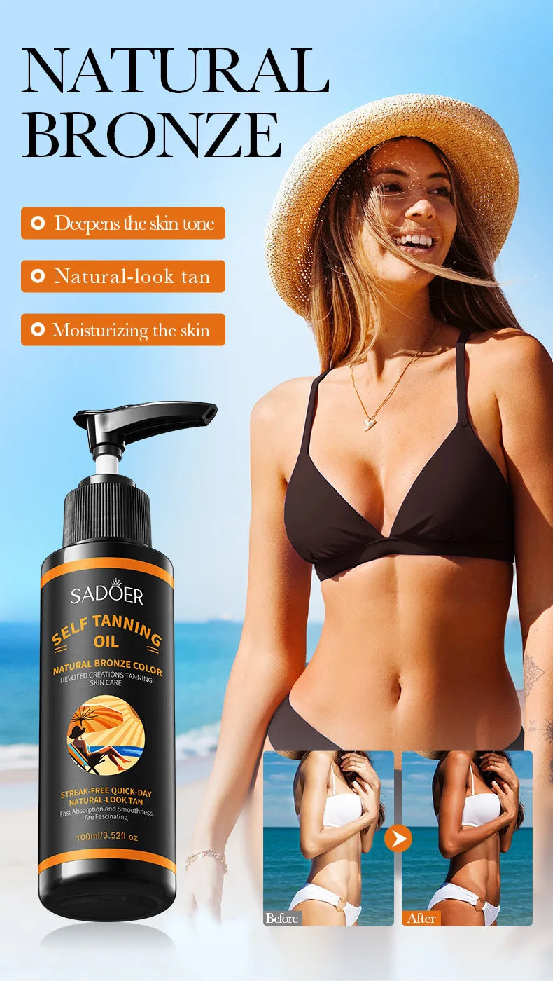 100ml Bräunungsspray: Leichte Textur, feuchtigkeitsspendend, schöner schwarzer Farbton, für einen wilderen und selbstbewussteren Look. Große Kapazität, schönes Bräunungsergebnis, streifenfrei, schnell trocknend, kein Bräunungseffekt.
