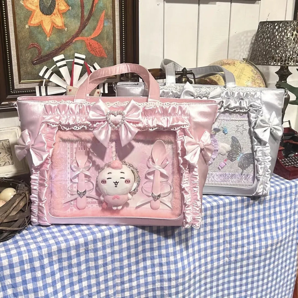 Neue Y2K Süße Japanische Ita Bag Lolita Mädchen Transparente Umhängetasche Große Kapazität Umhängetasche Lässige Tasche DIY Display Handtaschen