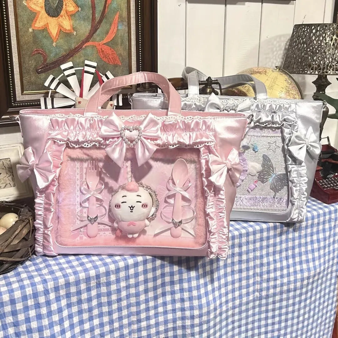 Neue Y2K Süße Japanische Ita Bag Lolita Mädchen Transparente Umhängetasche Große Kapazität Umhängetasche Lässige Tasche DIY Display Handtaschen