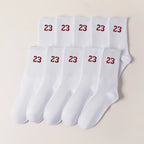 Herren-Crew-Socken, klassisch, Design mit Nummer 23, bequem, atmungsaktiv, feuchtigkeitsableitend