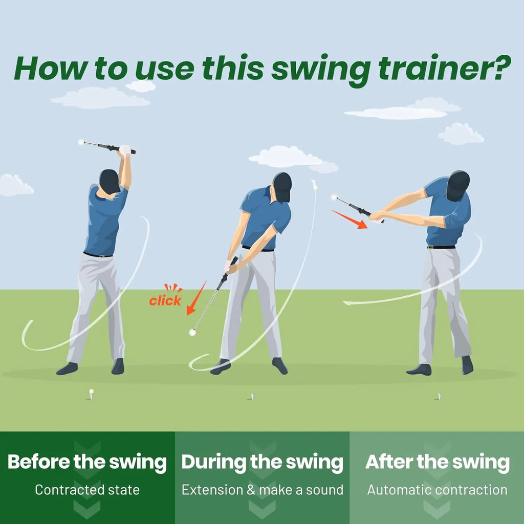 Golf einziehbarer Schwungtrainer Golfschwung einziehbarer Stock Überlegene Golf-Trainingshilfe, Krafttraining für verbesserten Schuss Schwung