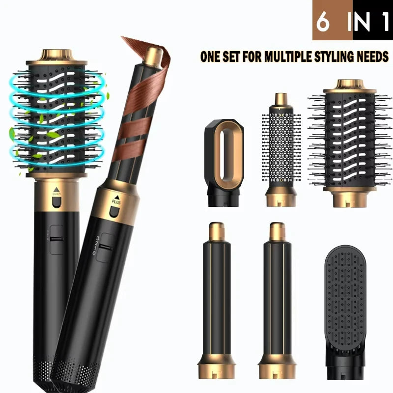 6-in-1 Haartrocknerbürste Heißkamm-Set Professioneller Lockenstab Haarglätter Styling-Tool Luft-Styling Haartrockner Haushaltsgerät Hauptbild