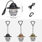 Tragbare Campinglaternen Retro Hängezeltlampe Wasserdichte Dimmbare Campinglampe 1200mAh für Wandern Angeln Notfalllaterne