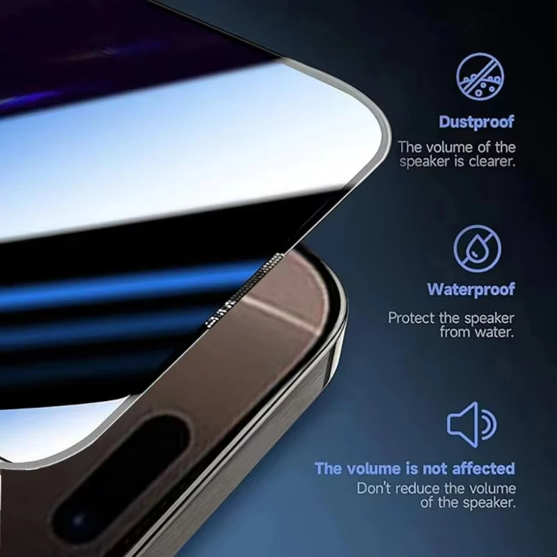 Blickschutzfolie für iPhone 17 Pro Max 16E Air 16 11 14 13 12 Mini 15 X XR XS Staubfreie Installation Anti-Spionage Glasfolie