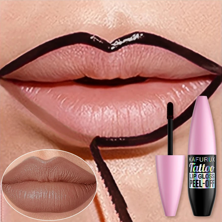7 Farben Wasserdichtes Lip Tint zum Abziehen Lipliner Tattoo Lipgloss Lang Anhaltend Matt Rosa Rot Braun Kontur Make-up Lippenflecken Geschenk