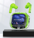 Übersetzung Kopfhörer mit Touchscreen Kabellos Bluetooth 5.4 Smart Earphone HiFi Audio Hohe Qualität Transparente Hülle Headset