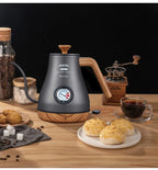 800W Electric Kettle Long Spout Coffee Kettle Tea Pot Hand Brewing Coffee Pot Tea Maker with Temperature Controller 1L