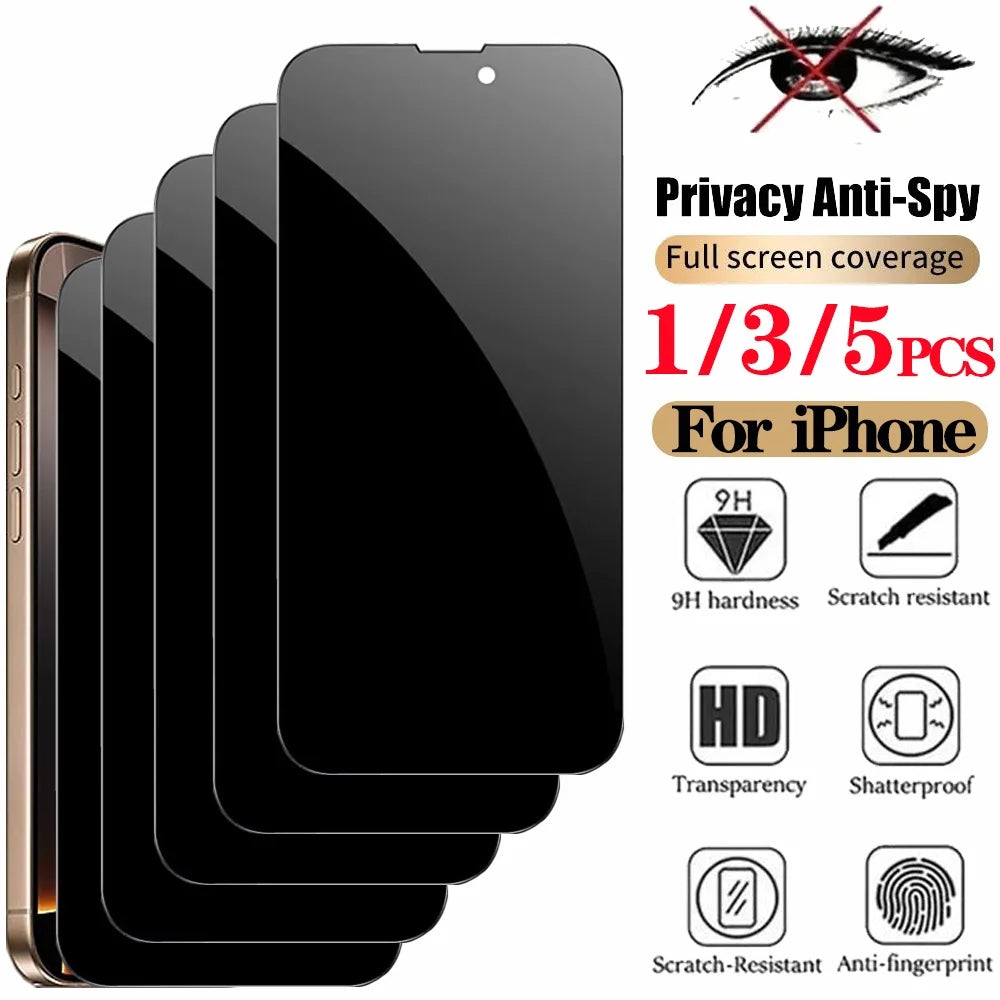 1/3/5 Stück Anti-Spionage Panzerglas für iPhone 17 16 15 Pro Max Blickschutzfolie iPhone 16 Frontfolie iPhone 15 14 Plus Panzerglas iPhone 17 16e 14 13 12 11 Blickschutzfolie