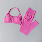Nahtloses Yoga-Set für Damen, Beauty-Rücken-Sport-BH, Unterwäsche, Pfirsich-Po-Fitness, hohe Taille, Leggings, Gymnastik-Yoga-Set, Pilates-Set