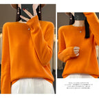 100 % Merinowolle Pullover Damen O-Ausschnitt Kaschmir Strickwaren Female Pullover Herbst Winter Freizeit Oberteile Einfarbig Weiche Kleidung