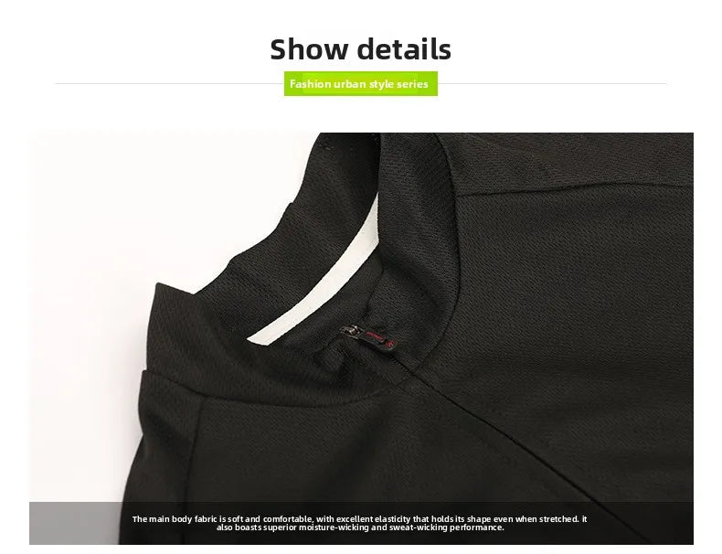 XINTOWN Herren Langarm-Radtrikot, Rennbekleidung für Frühling/Sommer, Export-Fahrradbekleidung, einfarbiges Langarm-Oberteil