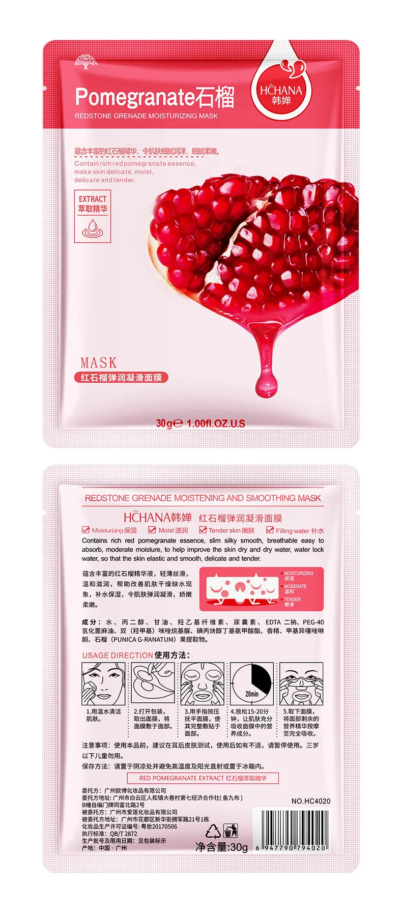 30 Stück Frischfrucht Gesichtsmasken Hautpflege Feuchtigkeitsspendend Straffend Hydrierend Koreanische Gesichtsmaske Gesichtspflegeprodukte