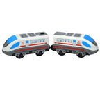 Holzzugspielzeug Zugstrecke Magnetischer Satz Elektrische Lokomotive Druckguss-Modellauto Passt auf alle Holzmarken Schienen für Kinder