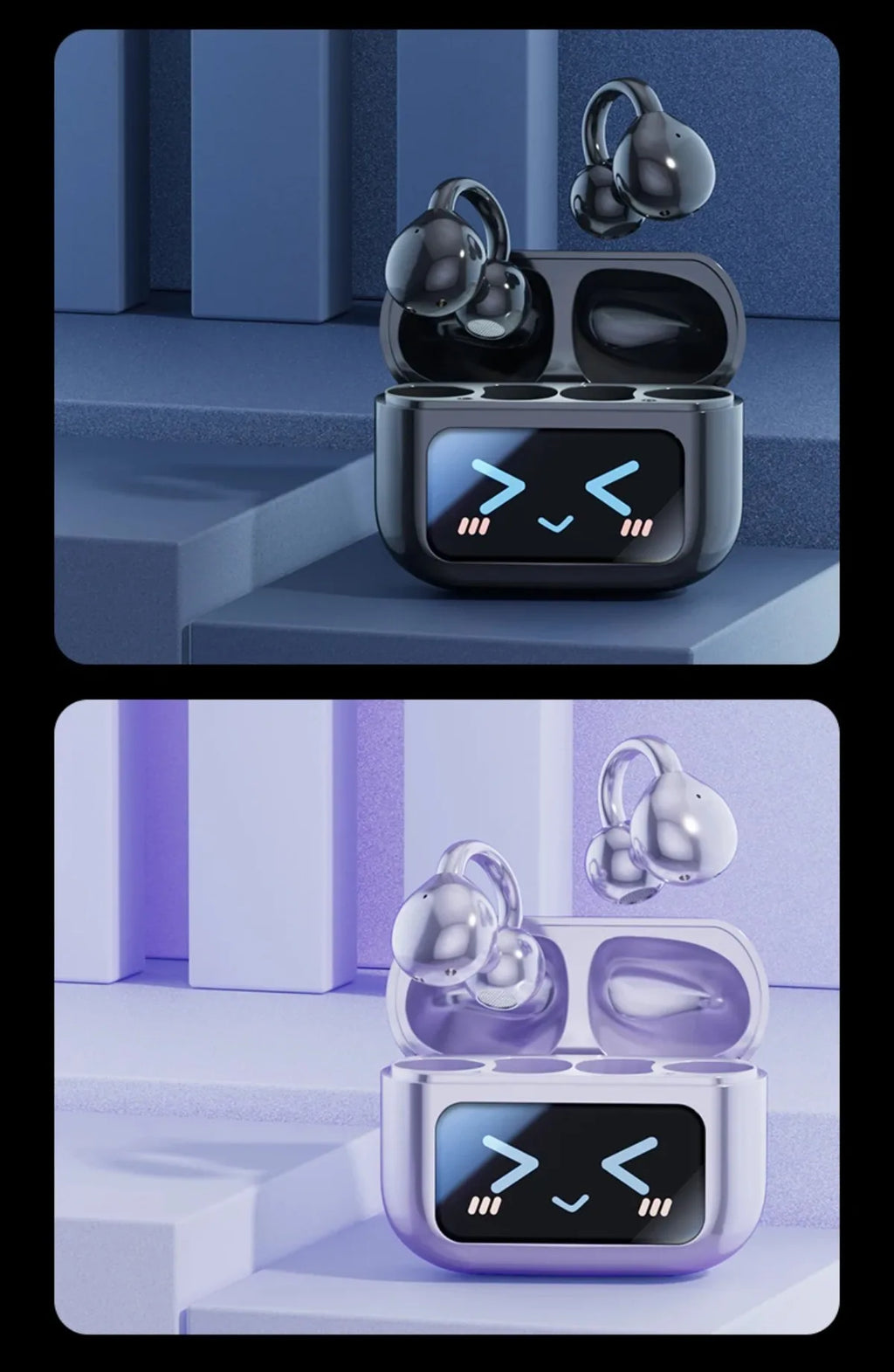 Touchscreen-Bluetooth-Kopfhörer 144 Sprachen Echtzeit-Übersetzung Kopfhörer Drahtlose Open-Ear-Clips Sport-Gaming-Kopfhörer