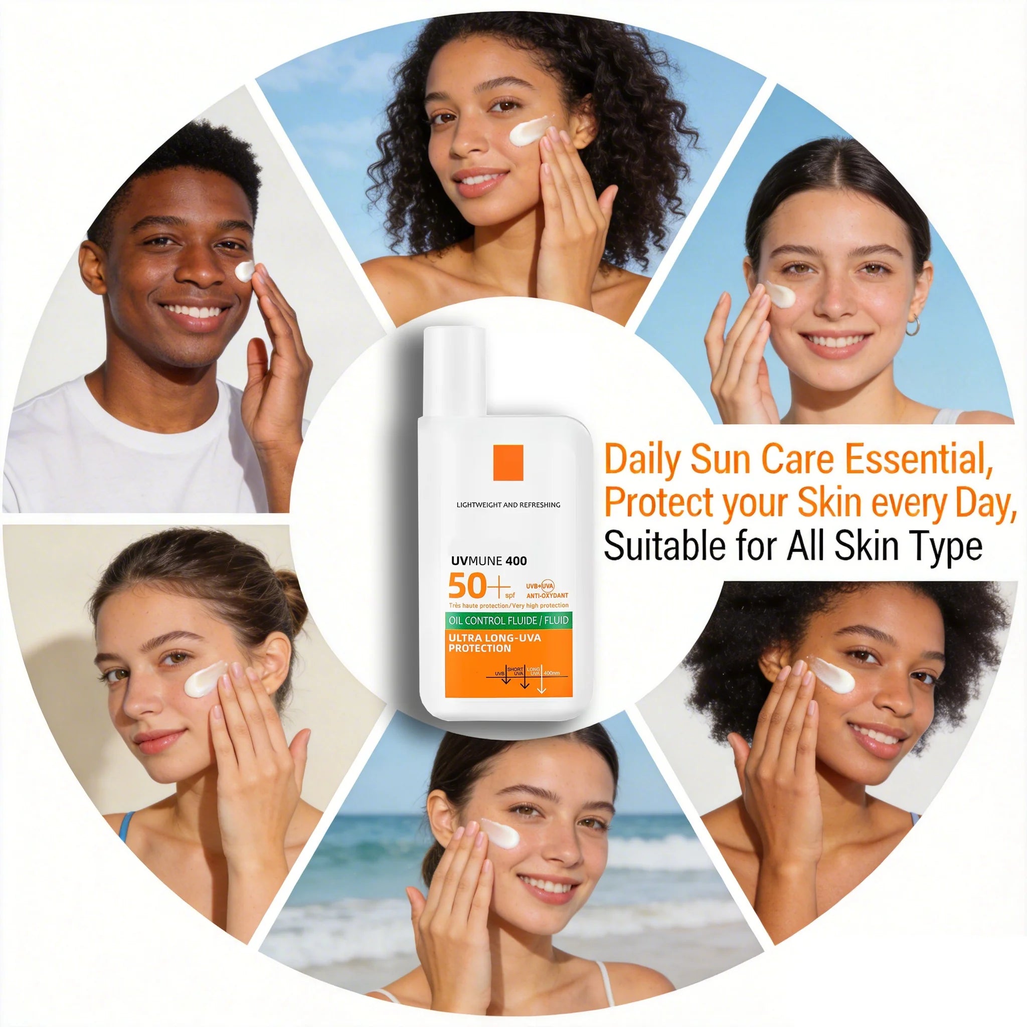 SPF50+ Sonnencreme Lotion Leicht Nicht Fettend UV-Schutz Gesichts- und Körper-Sonnenschutz Langanhaltend Feuchtigkeitsspendend Erfrischender Sonnenschutz