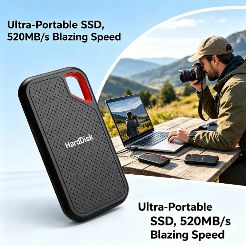 High-Speed Original SSD 2TB Portable USB3.1 Festplatte 4TB Geräuschlose Disk für Freelancer Laptop Tablet Werkbank