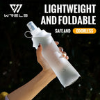 WRELS 250ml 500ml Soft Flask Folding Collapsible Water Bottle TPU BPA Free Outdoor Sport Portable   Water Bag Running Camping