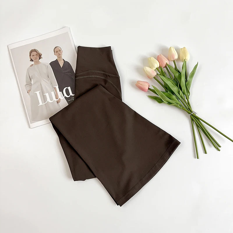Damen High-Waist Schlag-Yogahosen Bequeme Pilates-Laufleggings Stylische Fitness-Sporthosen