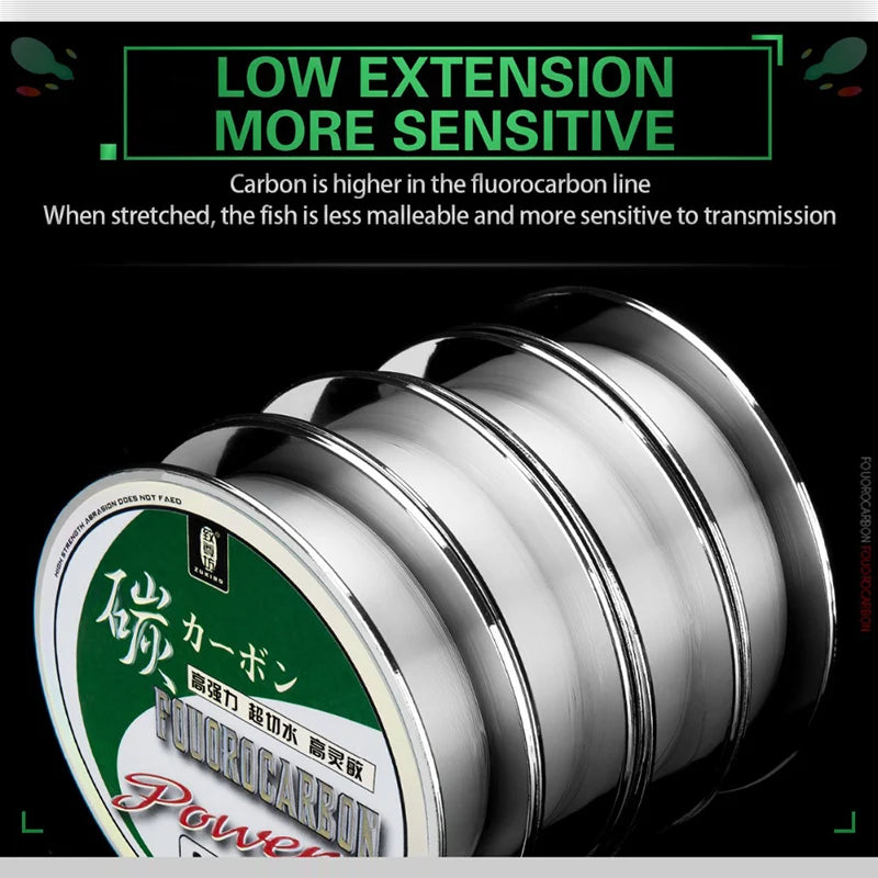 ZUKIBO 50M100M 100% Fluorocarbon Angelschnur Japanische importierte Kohlefaser-Schnur 1-25kg Monofilament Sinkende Schnur Meeresangeln