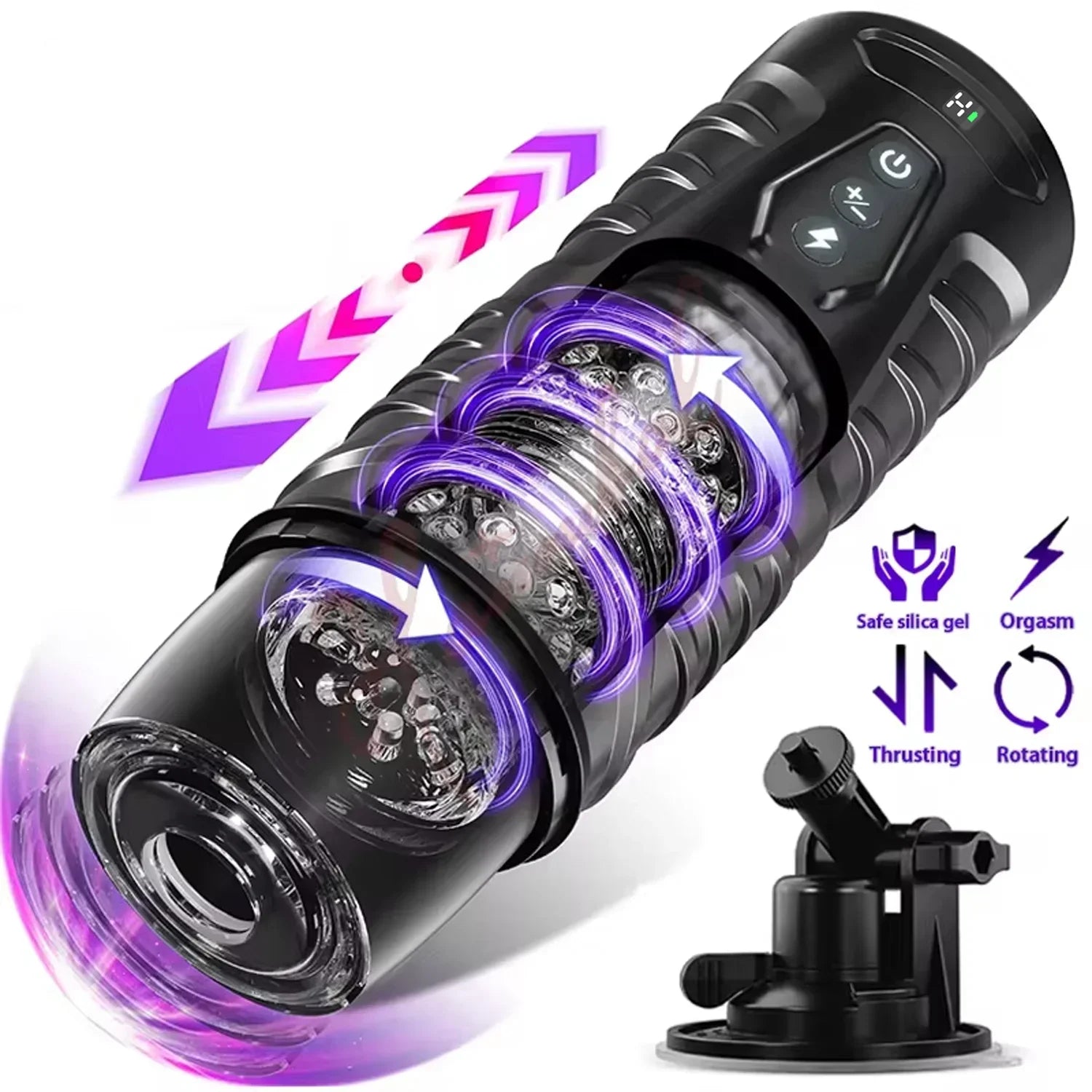 Teleskopische Rotation Männlicher Masturbator Becher Vagina 7 Stoßende Masturbationsbecher Sexspielzeug für Männer Automatischer Kolbenmasturbator