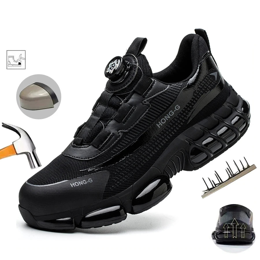 Unzerstörbare Stahlkappen-Sicherheitsschuhe Rutschfeste Abriebfeste Arbeitsschuhe Herren Robuster Bequemer Sneaker
