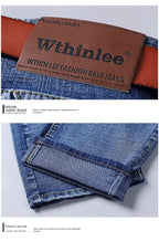 2024 Gerade, normale blaue Stretch-Jeans Frühling Herbst Herren Klassische Jeans Business Fashion Smart Jeans für Herren