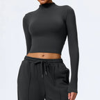 Hearuisavy Sommer Damen Fitness Langarmshirt Leichtes Gym Workout Top Atmungsaktive Schnelltrocknende Yoga Kleidung Sportbekleidung