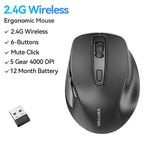 Vention Kabellose Bluetooth 5.1 Maus USB 2.4G Dual-Mode Ergonomische 4000 DPI Stille 6-Tasten-Maus für MacBook Tablet Laptop PC Mäuse