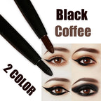 2 Stück wasserdichte schwarze braune Eyeliner-Stifte – wischfest, langanhaltend & anfängerfreundlich, glatt, hochpigmentiertes Punk-Augen-Make-up