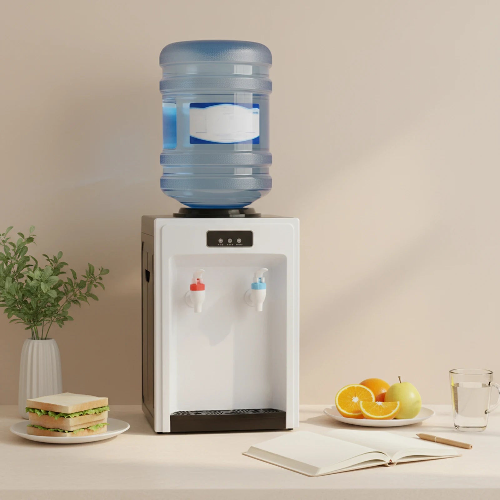 Elektrischer Tischwasserspender, Trinkbrunnen, Büro-Kühler für zu Hause, Heiß-/Kaltgetränkemaschine für 4,5-18,9L-Flaschen