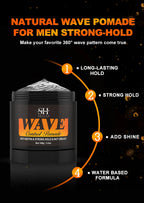 Deep Wave Control Pomade 360 Biotin Sport Starker Halt Wellen Haargel mit Bürste Wellenhaaröl Shampoo Spülung Stylingpflege