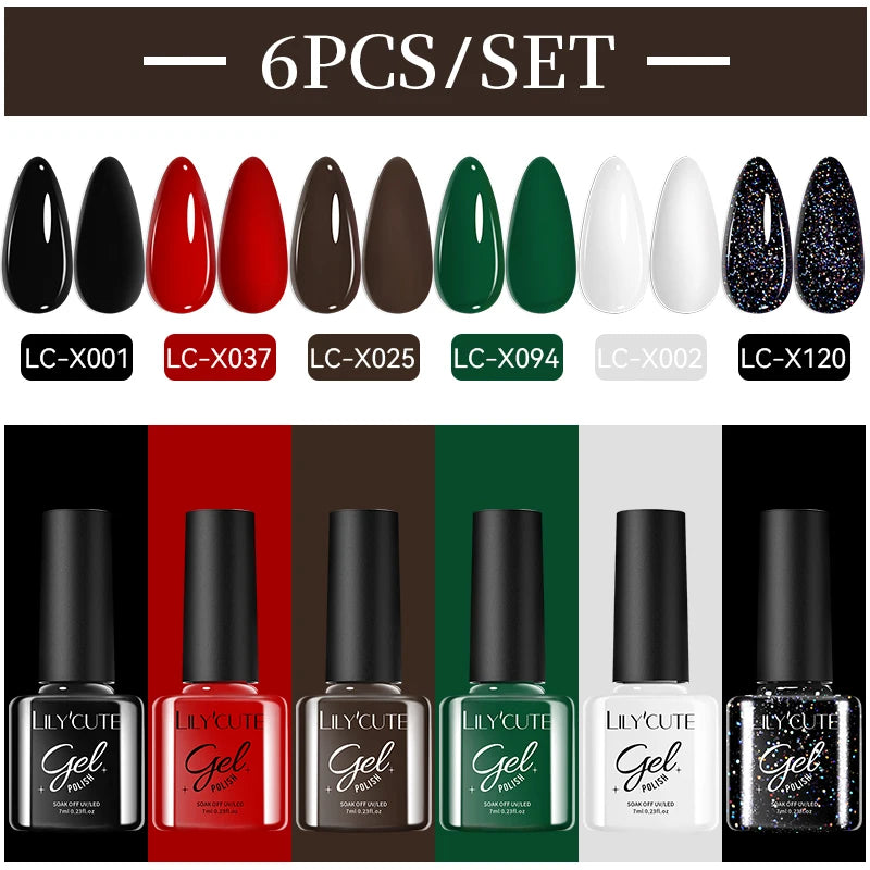 LILYCUTE Nagelgel-Politur-Set, Rosa Grün, Frühling, DIY-Nagelkunst-Design, lang anhaltend, Soak Off UV Gel, Maniküre, Malgel, Vernis-Kit