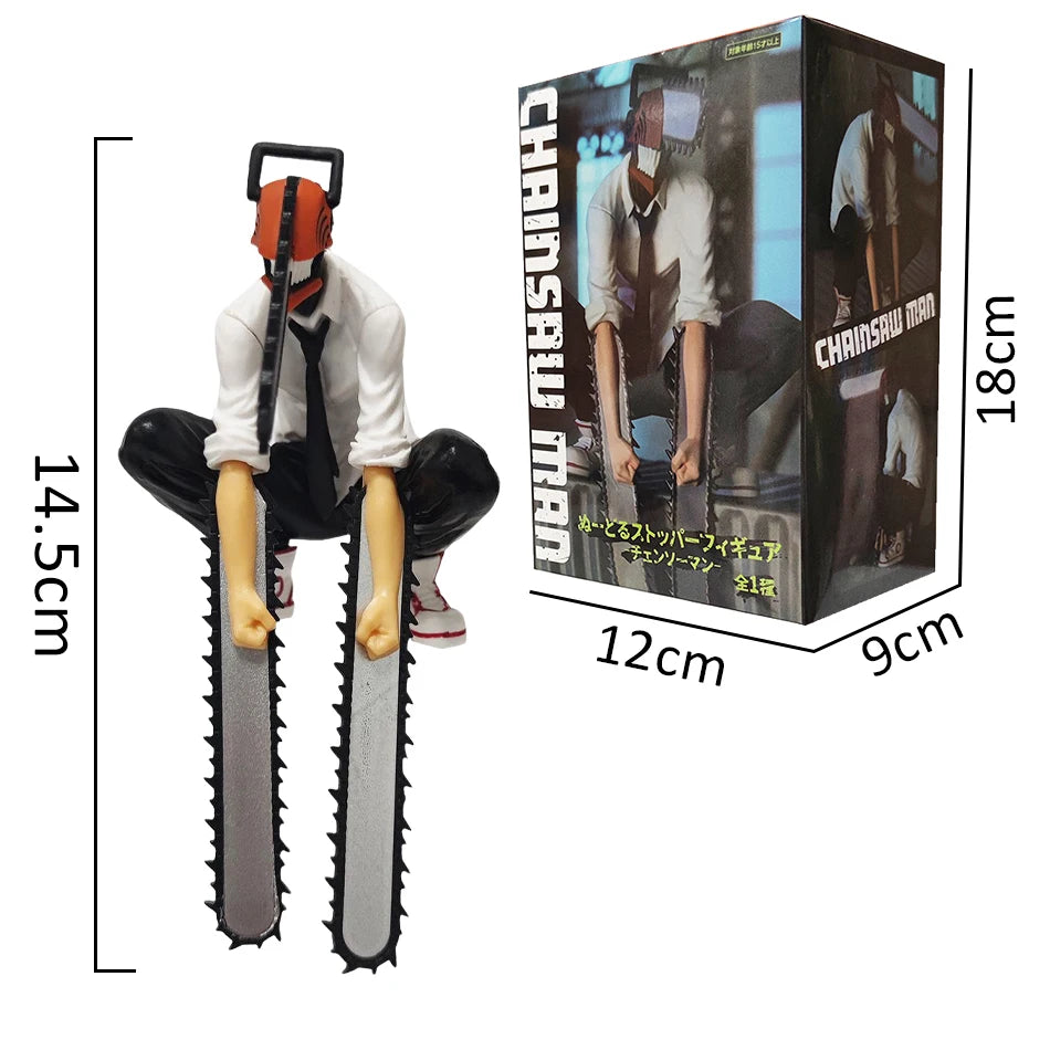Anime Chainsaw Man Figur 2er Set Denji Actionfigur 14-17cm Auto Dekoration Puppe PVC Modell Sammlerstücke Kindergeschenke