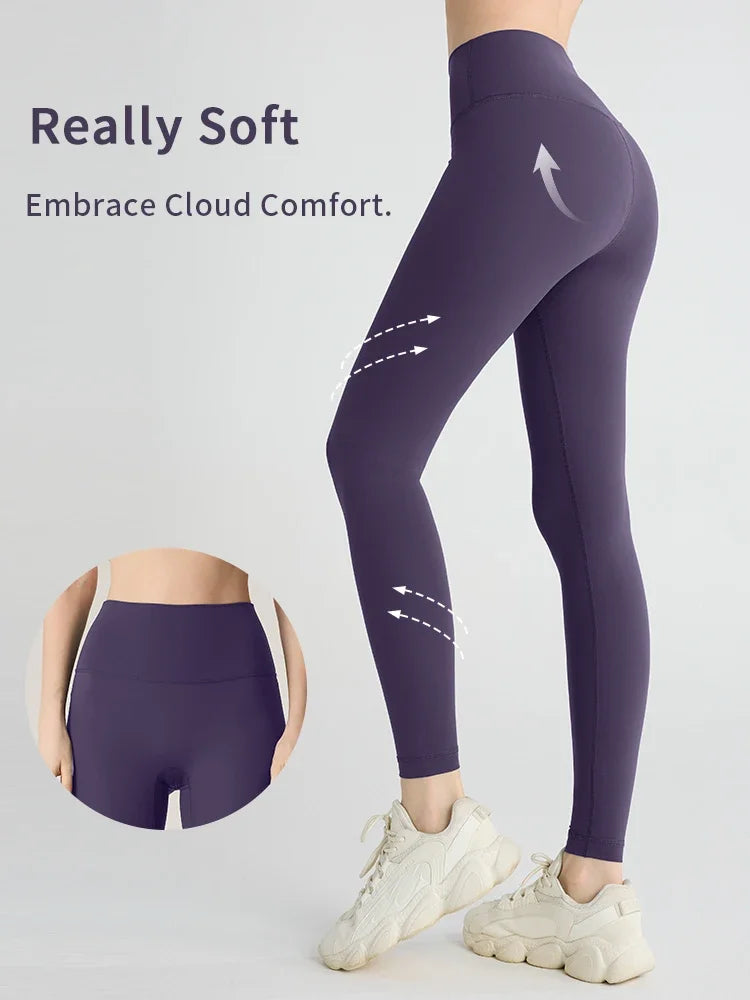 Naked Feeling Yoga Leggings Damen High Waisted Hip Lifting Fitness Leggings Lauf-Radhosen Atmungsaktive Sport Leggings Hauptbild
