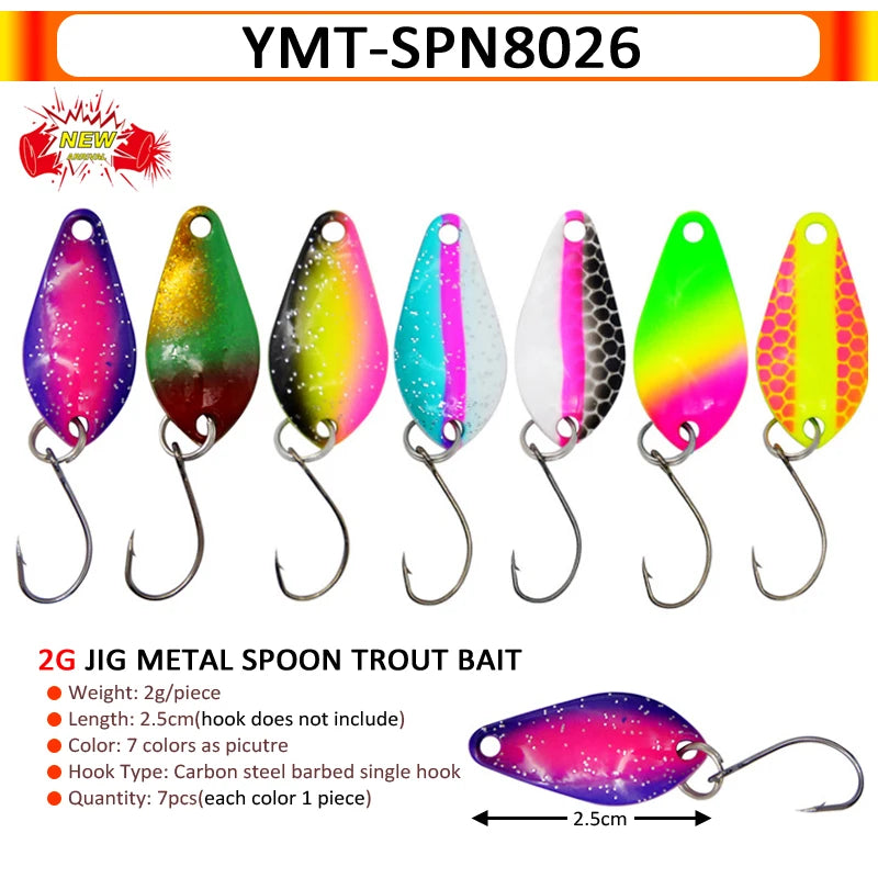 7/9/10 Stück Forellenköder 2,5g/2,6g/3g/3,2g/3,5g/5g Metalllöffel Angelköder Wobbler Casting Jigging Angelzubehör Pesca Döbel