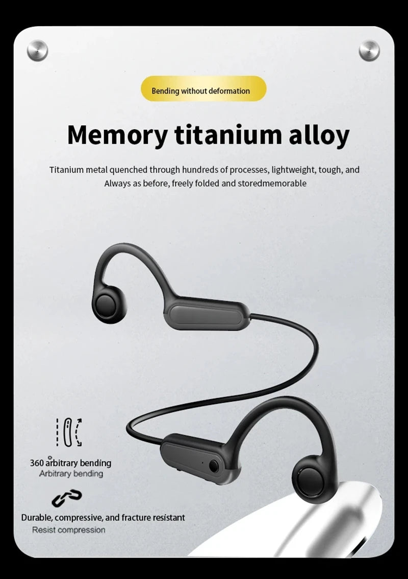 Lenovo Neue Real Knochenleitungs-Sportkopfhörer Kabelloser Ohrhörer Bluetooth-kompatibles Headset Freisprechfunktion mit Mikrofon zum Laufen