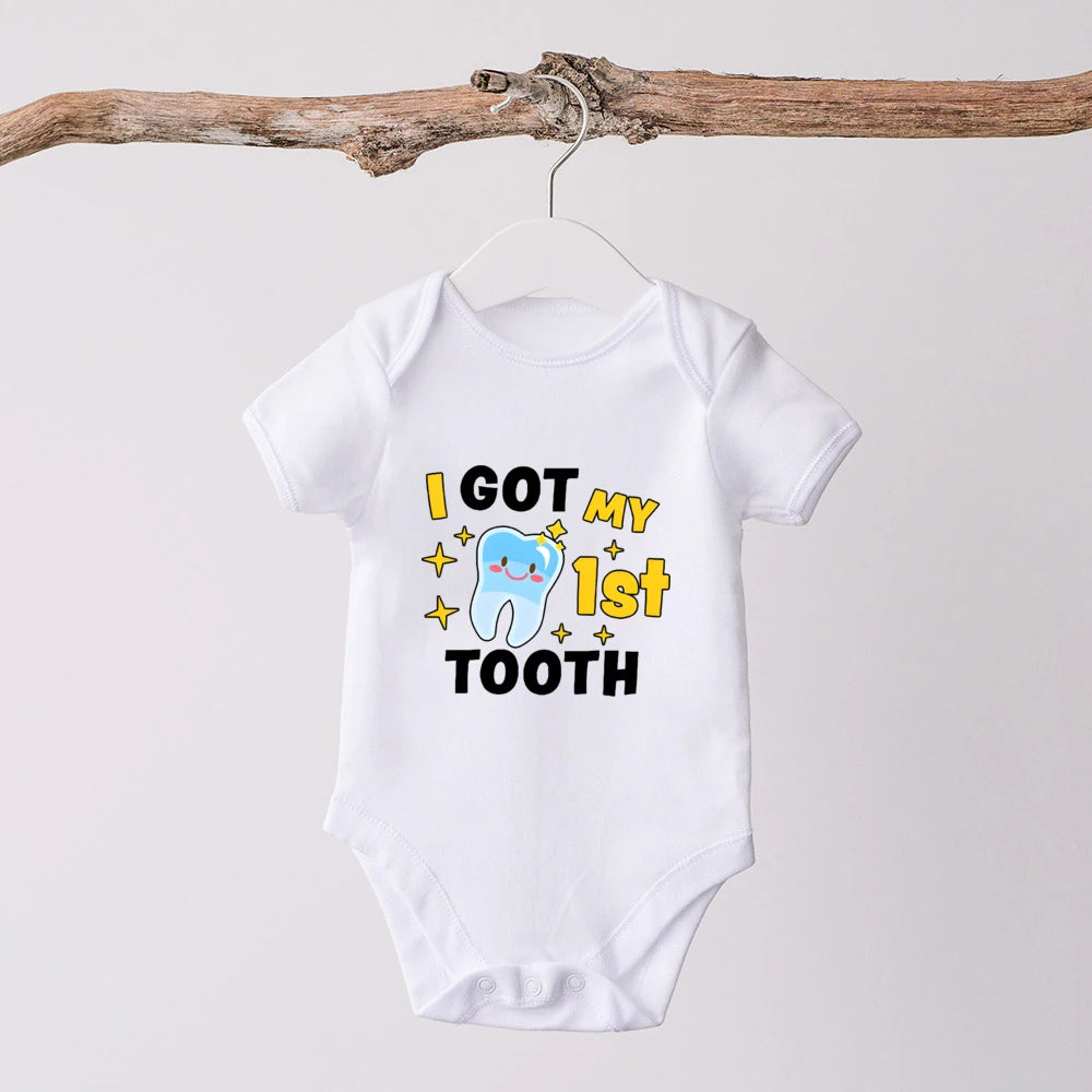 Mein erster Zahn Strampler Baby Body Baby Outfit Babyparty Geschenk Kinder Schwangerschaftsgeschenk für Mama