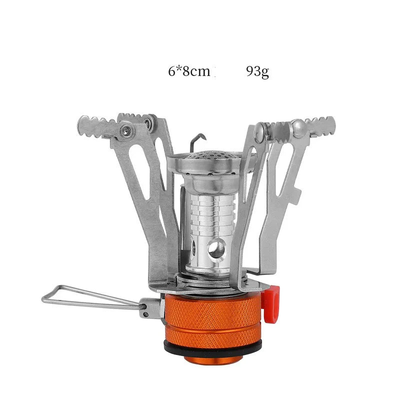 Faltbarer Outdoor-Kocher, ultraleichter Mini-Gaskocher aus Legierung für Camping, Wandern, Gasofen, tragbarer Outdoor-Kocher für Picknick