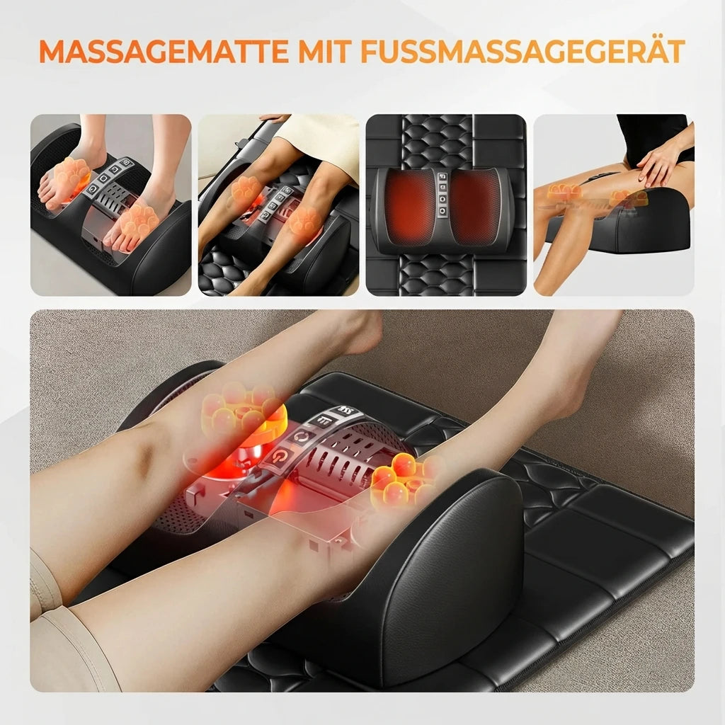 Shiatsu-Massagematte, Ganzkörper-Vibrationsheizung, Tiefengewebs-Schmerzlinderung für Rücken, Nacken, Beine, Massageauflage für Zuhause oder Büro