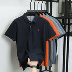 Polo-Shirt aus 100 % reiner Baumwolle, Kurzarm, High-End-Luxusmarke, Mode, Paul Pony Stickerei, Golf, Business Casual Herren T-Shirt