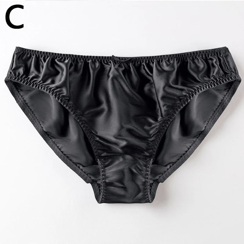 Damen 100% Maulbeerseide seidiger Slip Mode Spitze Brief Große Größe Bequeme Atmungsaktive Einfarbige Dessous Nahtlose Unterwäsche