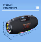 ZEALOT-S89 250W Wasserdichter tragbarer Bluetooth-Lautsprecher, kabelloser Outdoor-Boombox-SubwooferDreifach passive Radiatoren-Tiefer Bass