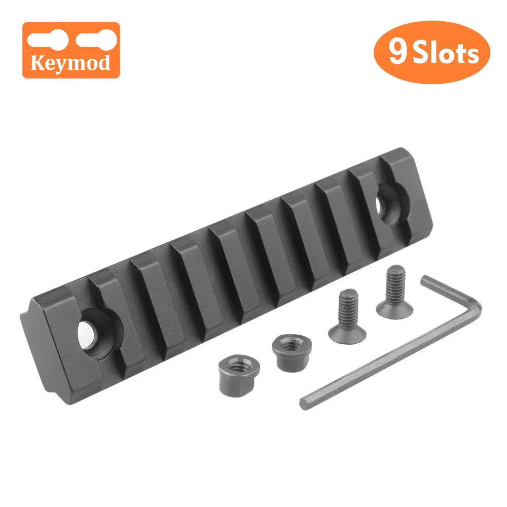Jagd Taktische Picatinny Schiene 3-13 Slots 20mm Aluminium Schienenadapter Halterung für Keymod / M-LOK System Handschutz Zielfernrohr Montagebasis