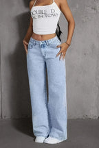 Damenjeans Y2K Kleidung Hellblaue weite Denim-Hose lockere Mode schlicht Stretch vier Jahreszeiten beliebt Freizeit