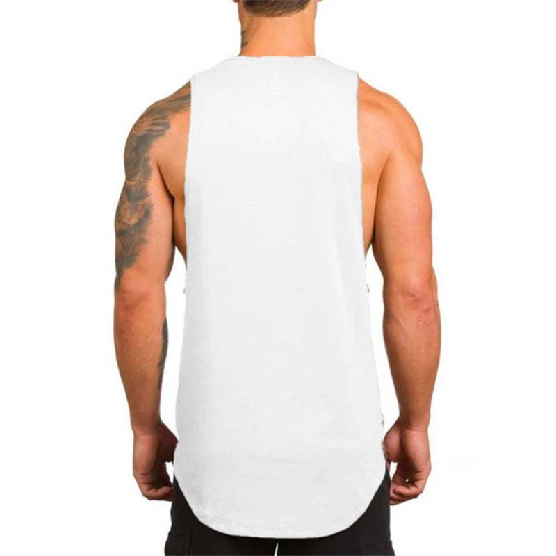Brand Gym Sport Clothing Cotton Singlets Bodybuilding Stringer Tank Tops Mens Fitness Shirt Muscle Guys Sleeveless Running Vests
