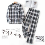 Herren-Hausanzüge Langärmelige Hosenanzüge für Herbst und Winter Pyjamas für Herren Flanell Kariertes Design Pyjamas für Herren