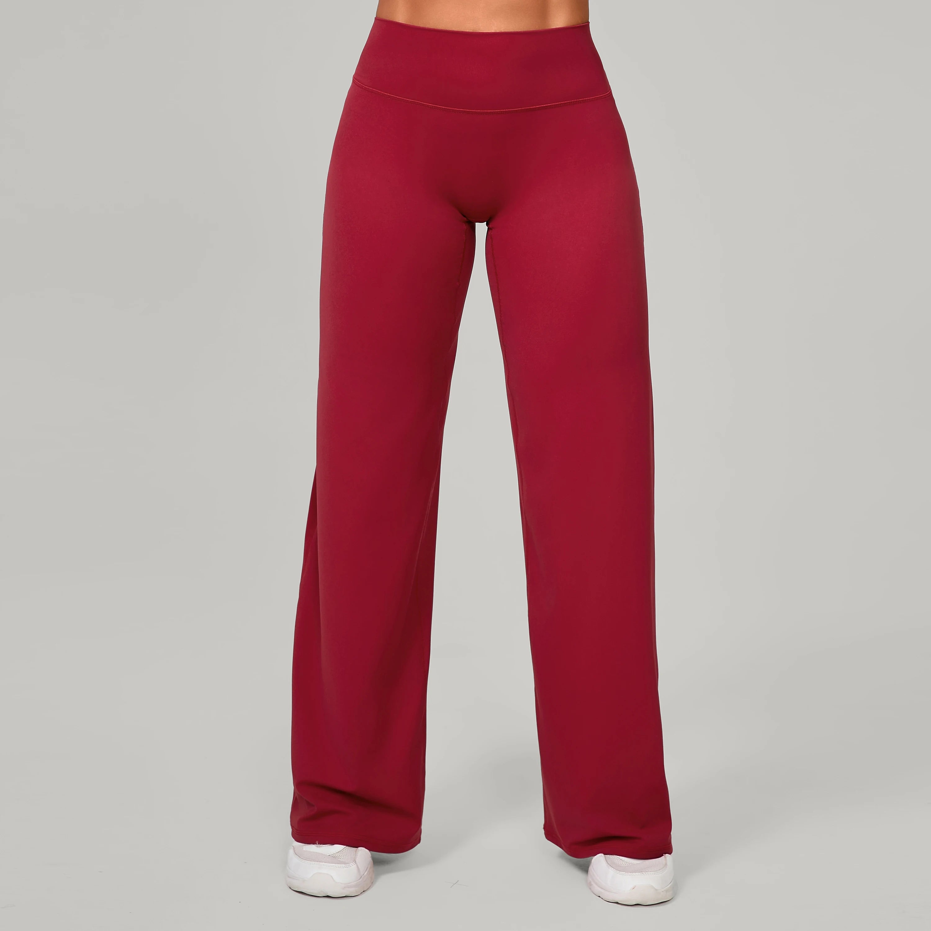 Damen gerade Yoga-Leggings weicher, dehnbarer Stoff Damen-Yogahosen GYM Schweißableitende Eigenschaften Lauf-Sport-Hosen