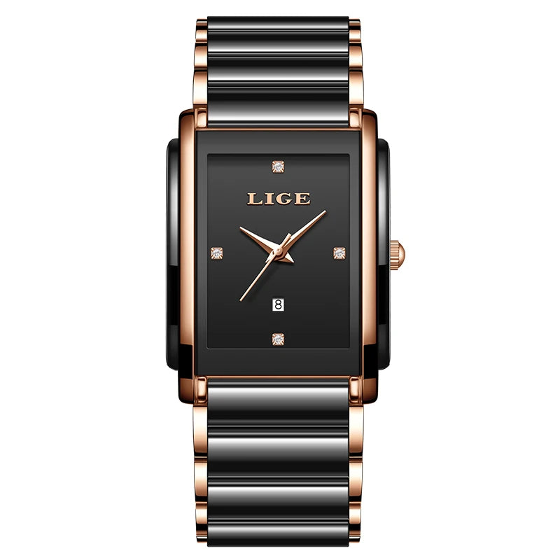 LIGE Mode Elegante Damenuhr Japanisches Uhrwerk Keramikarmband Luxus Damen Armband Quarzuhren Geschenke Reloj Mujer