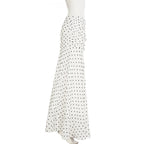 hirigin Tupfen Chiffon-Maxirock Französischer Stil Geraffter Mesh A-Linien-Rock Elegante Maxi-Unterteile Hohe Taille Streetwear